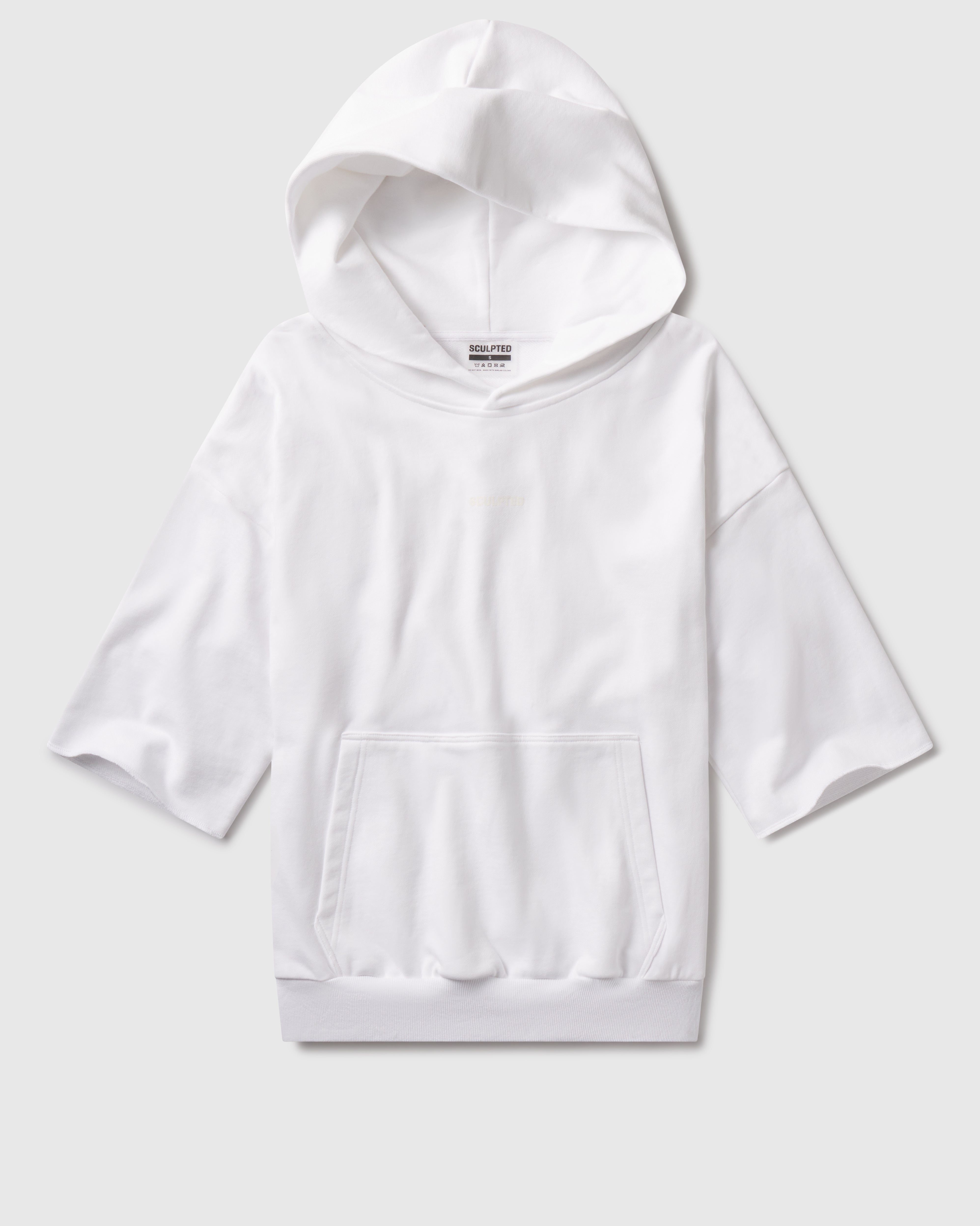 Megàlo 3/5 Sleeve Hoodie White – Sculpted
