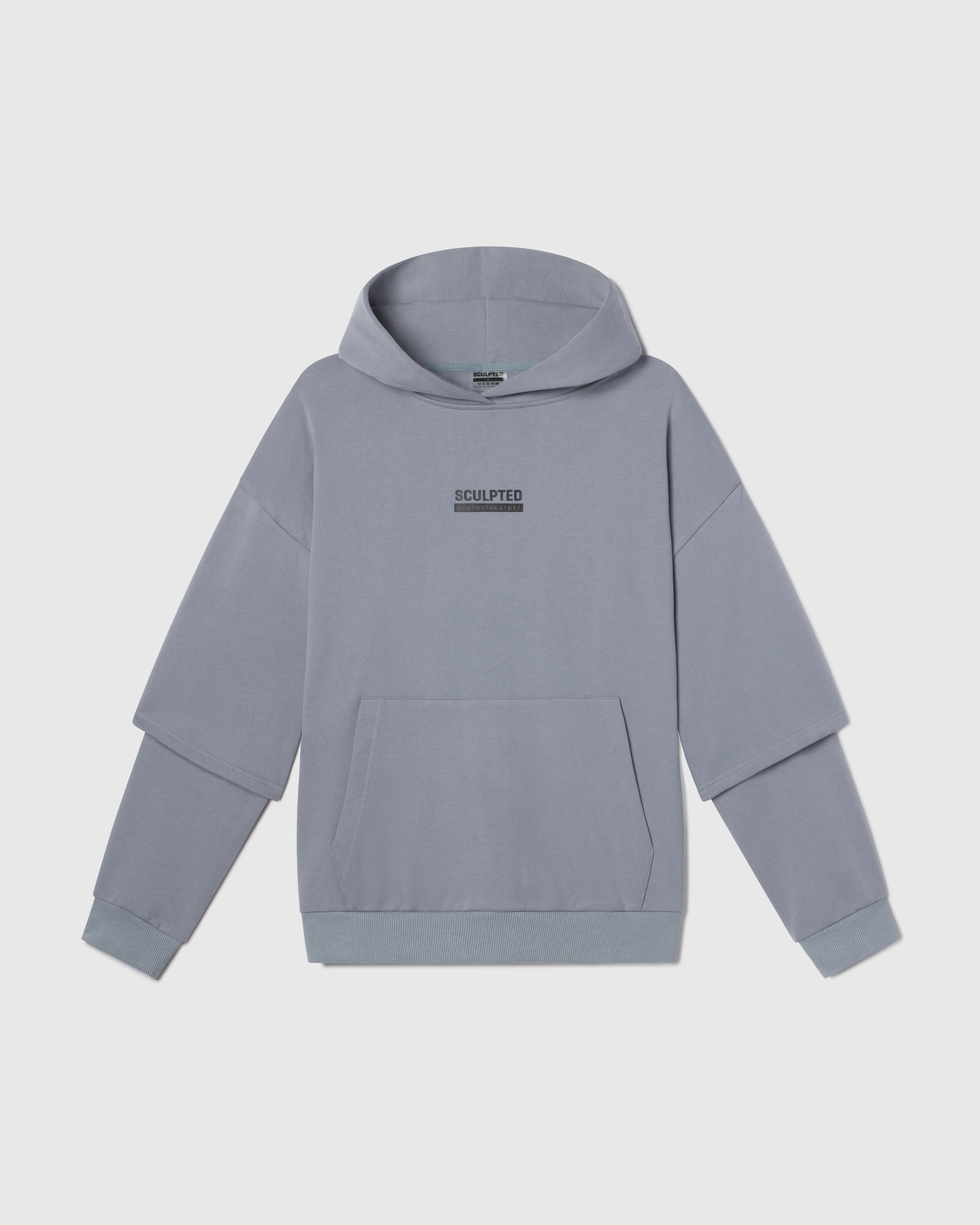 Megàlo Stacked Hoodie - Stone Blue – Sculpted